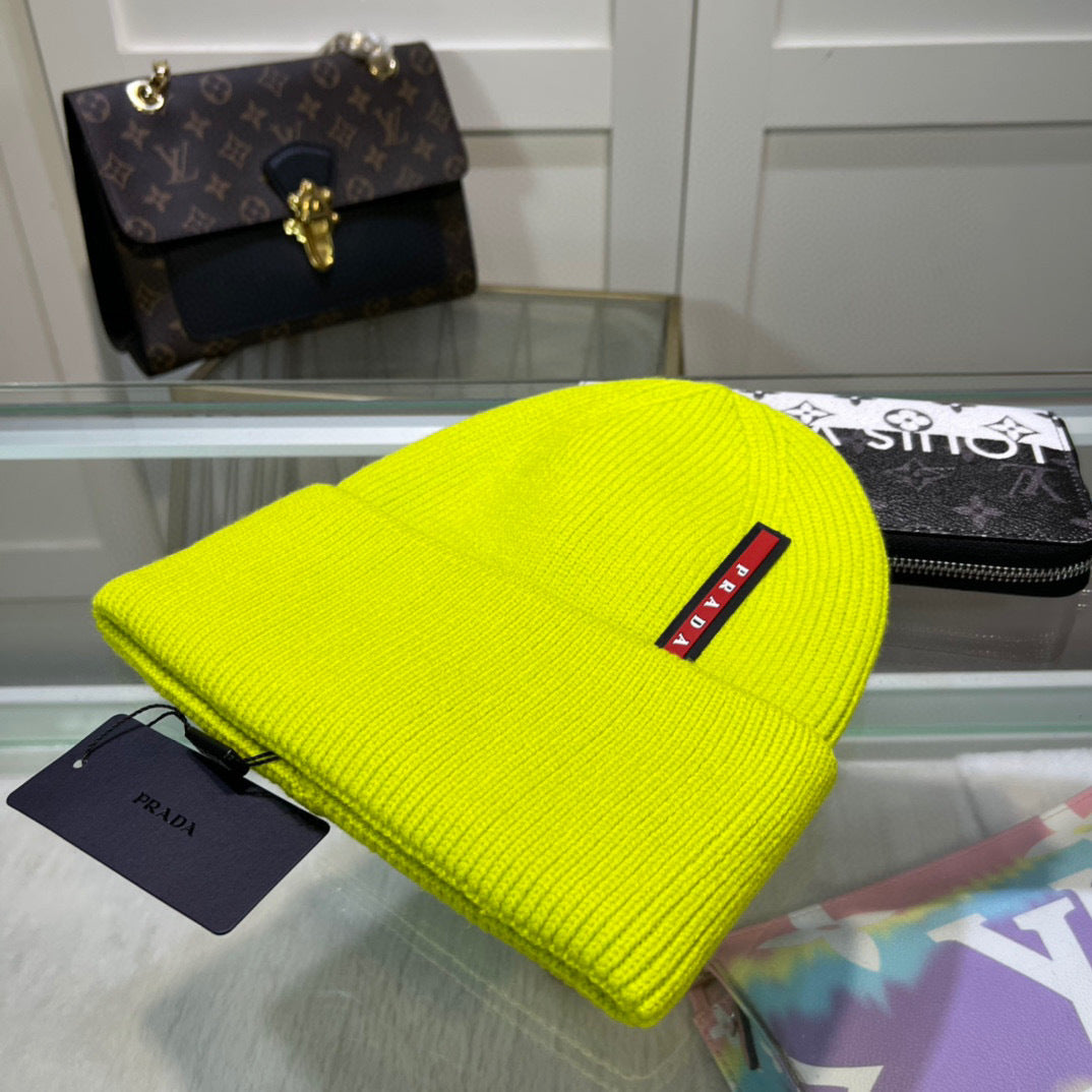 Prada Wool Beanie "Neon Yellow"