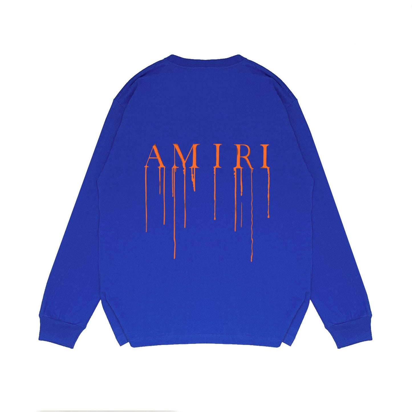 Amiri Paint Drip AM Logo Sweatshirt "Blue-Orange"