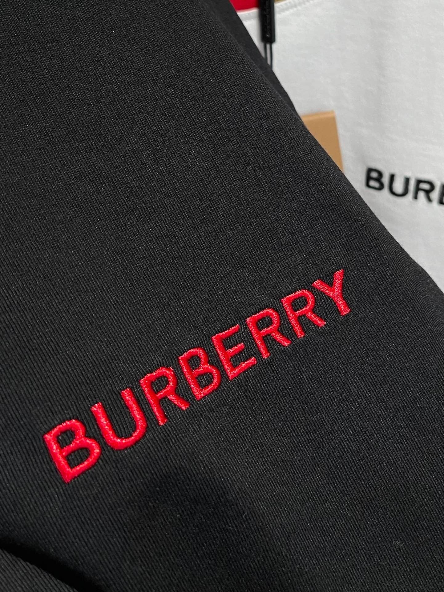 Burberry Icon Stripe Trim Cotton T-Shirt "Black"