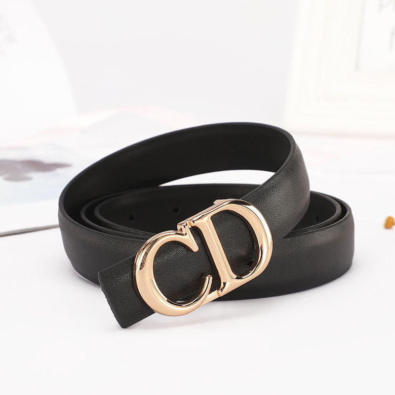 Dior Leather Belt "Black-Gold"