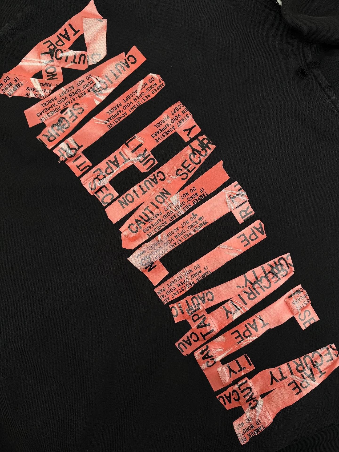 Balenciaga Tape Logo Zip-up Hoodie "Black"