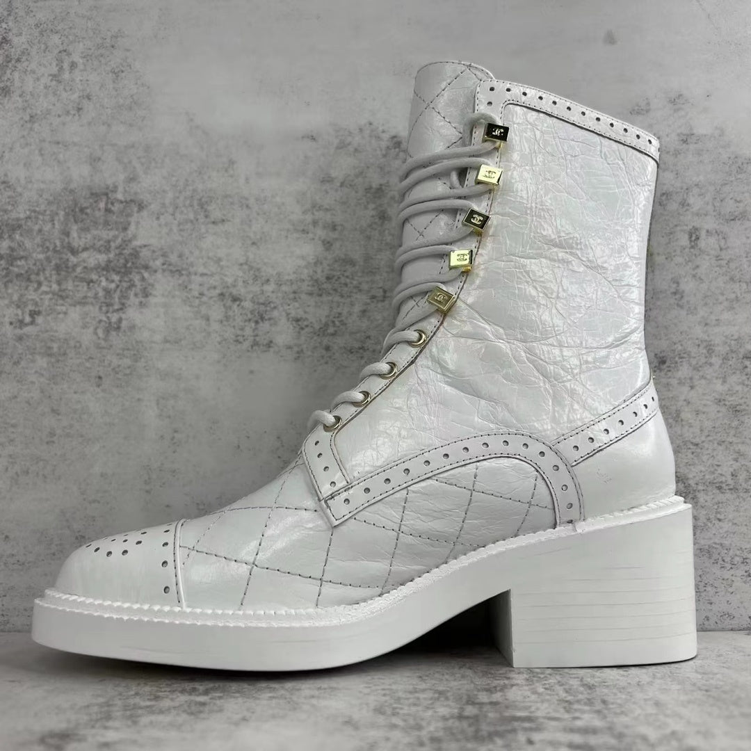Chanel Leather Boots "White"