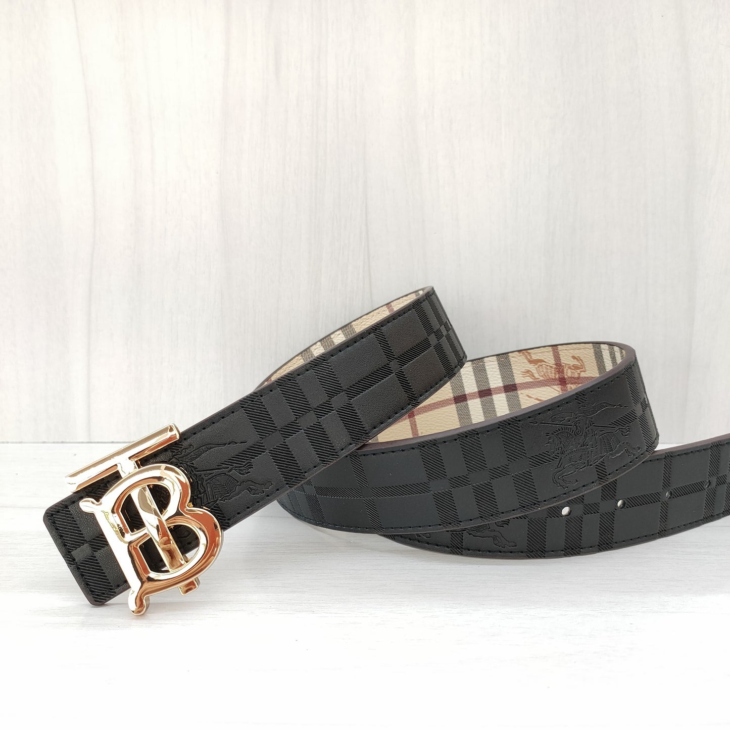Burberry Leather Belt "Black-Gold"