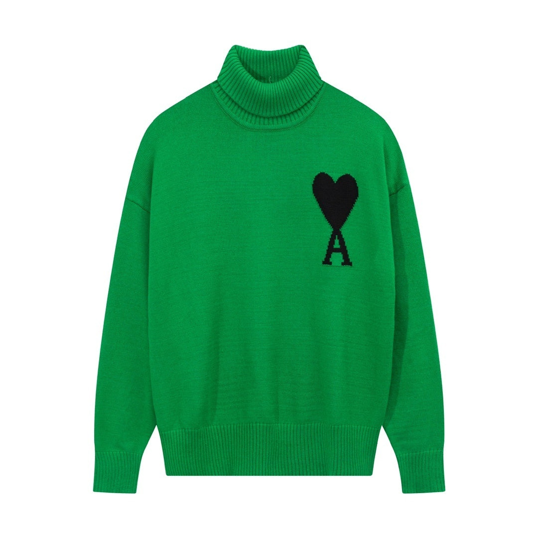 AMI Paris Ami De Coeur Turtleneck Sweater "Green"