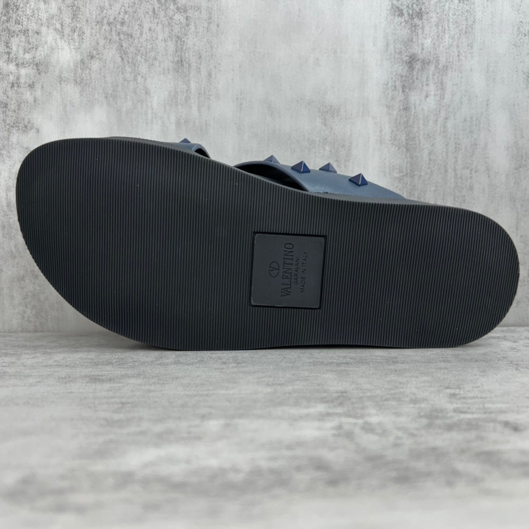 Valentino Garavani Rockstud Slides "Blue-Black"
