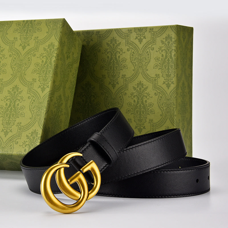 Gucci Leather Belt "Black-Gold"