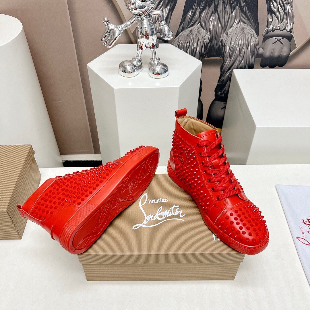 Christian Louboutin High-Top Louis Spike "Red"