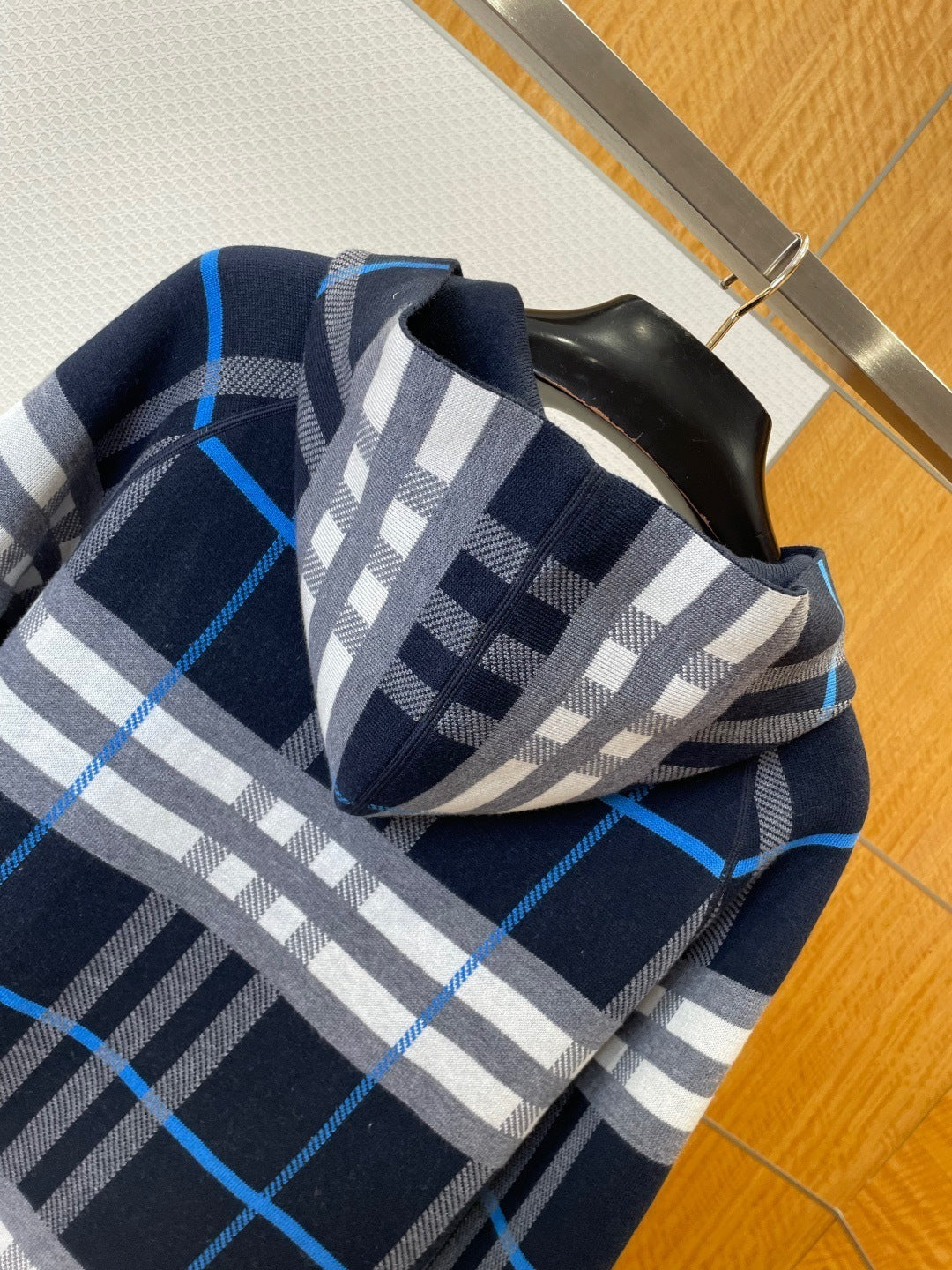 Burberry Ferryton Plaid Cotton Check Zip Hoodie "Blue"