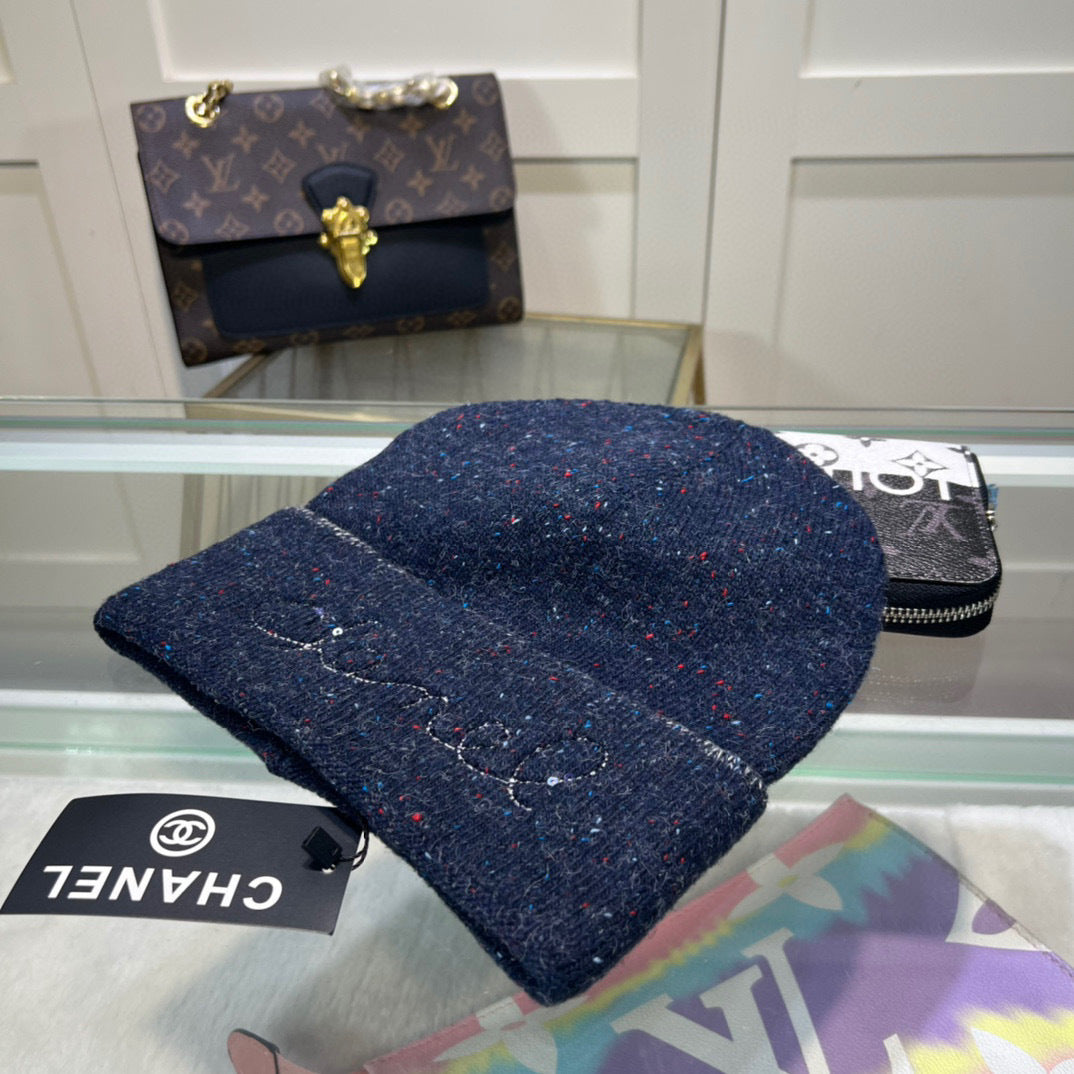 Chanel Wool Beanie "Navy Blue"