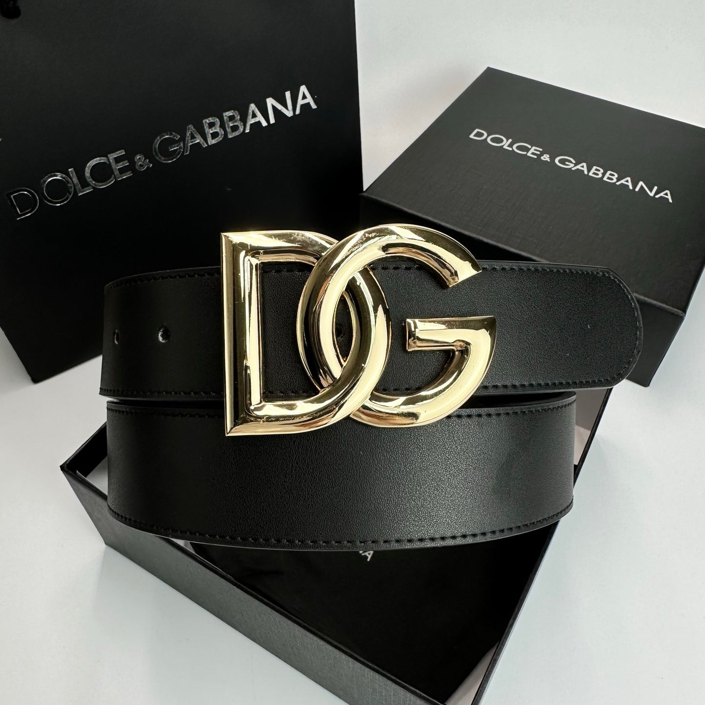 Dolce & Gabbana Leather Belt "Black-Gold"