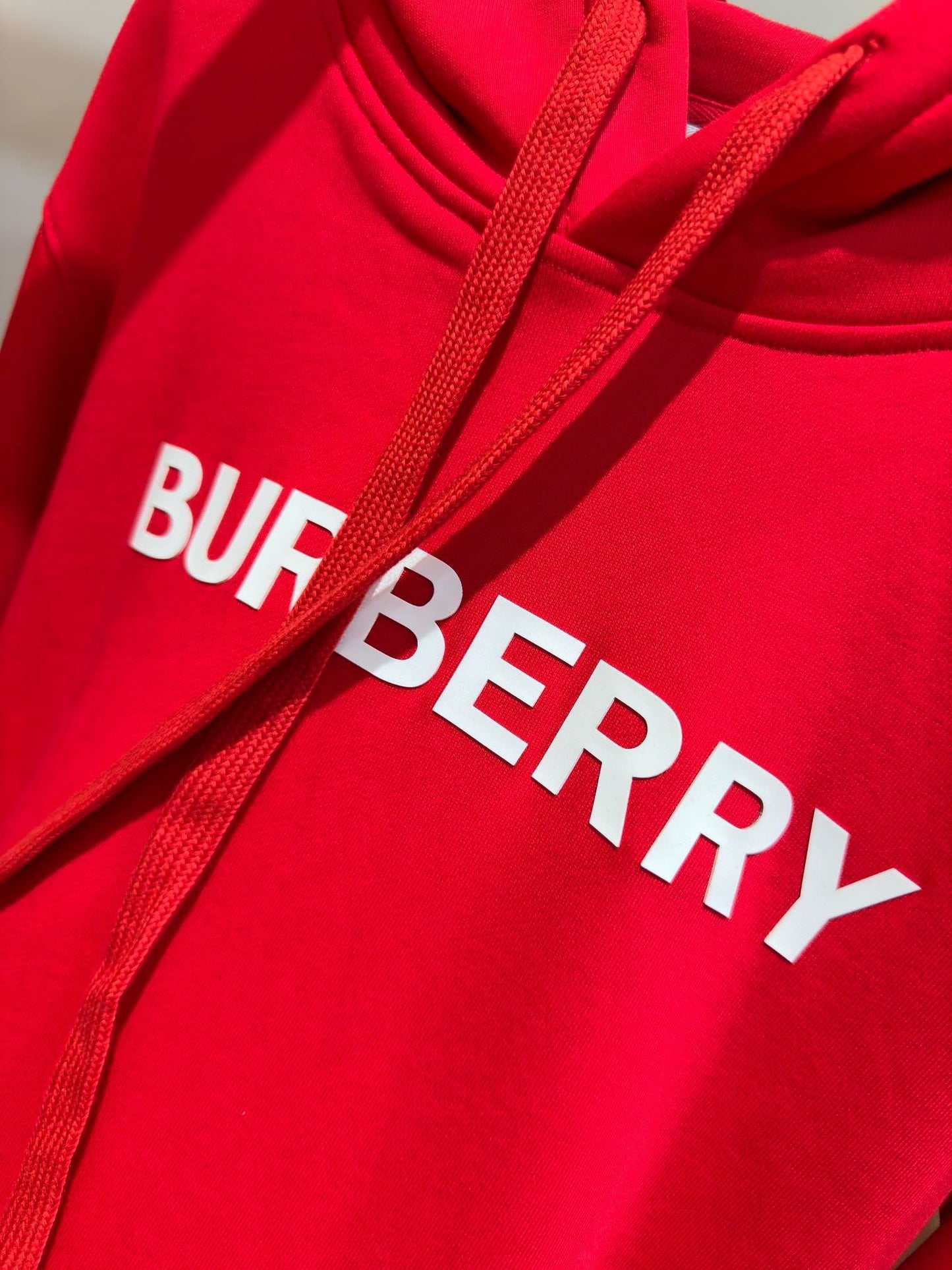 Burberry Logo Print Cotton Hoodie "Red"