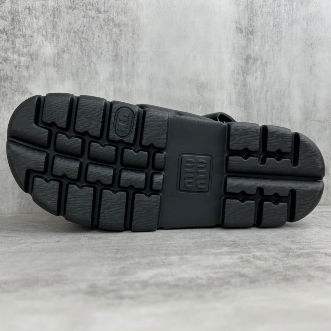 Miu Miu Leather Sandals "Black"