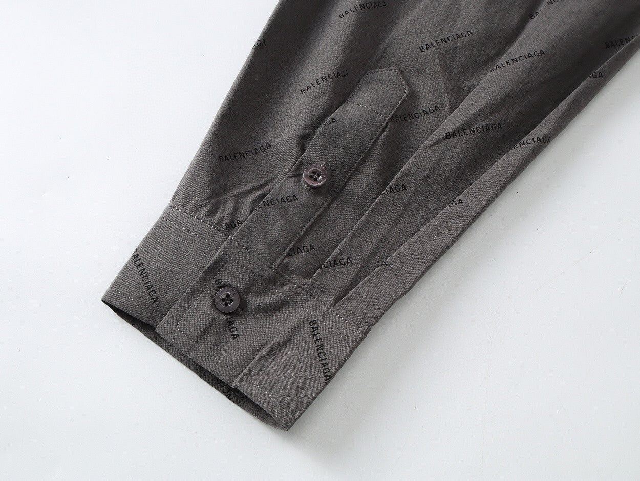 Balenciaga All Over Logo Shirt "Grey"