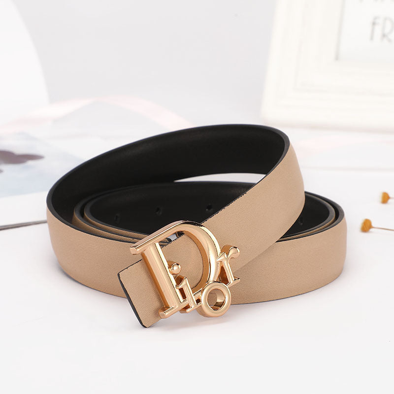 Dior Leather Belt "Beige-Gold"