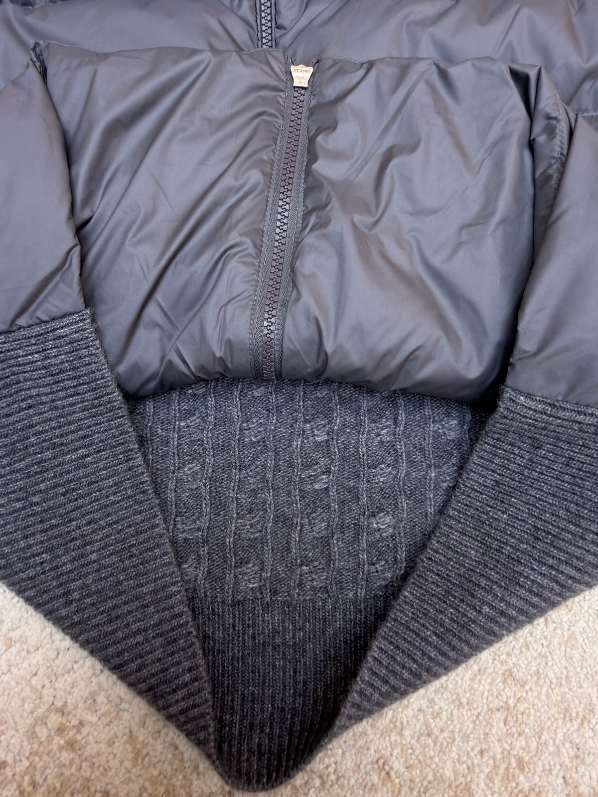 Moncler Padded Wool Zip-up Down Cardigan "Gray"