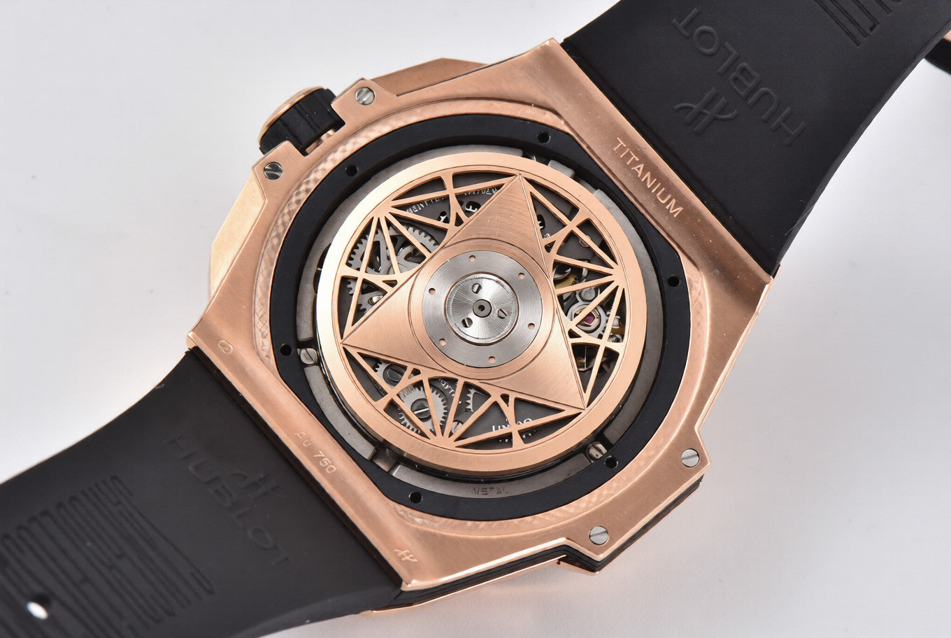 Hublot Big Bang Sang Bleu II Chrono 45mm Rose Gold Black Rubber Strap Black Dial