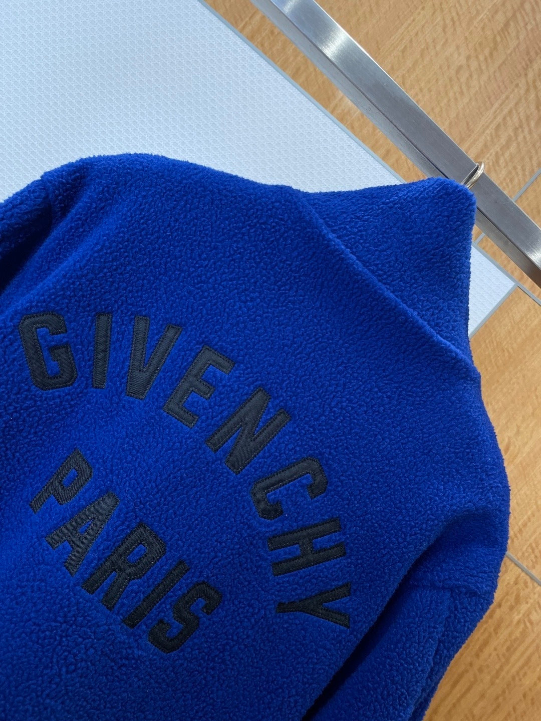 Givenchy Cotton Blend Fleece Jacket "Blue"