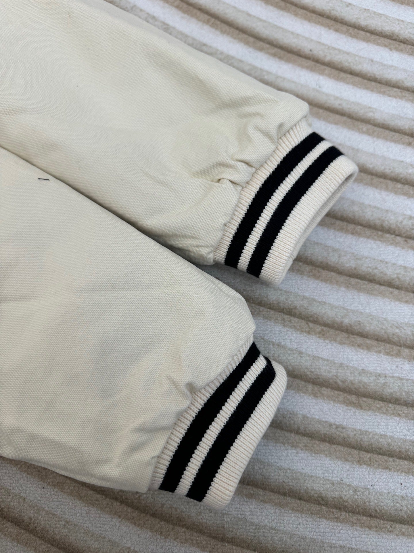 Prada Canvas Varsity Bomber Jacket "Ivory"