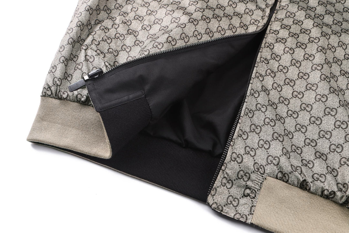 Gucci Reversible Cotton Canvas Zip Jacket Black Compact Cotton Canvas" and "GG nylon"