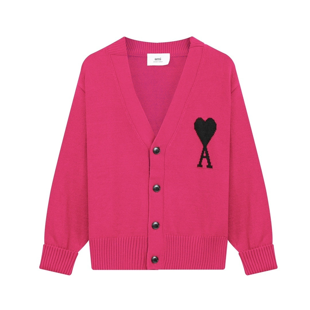 AMI Paris Ami De Coeur Cardigan "Pink"