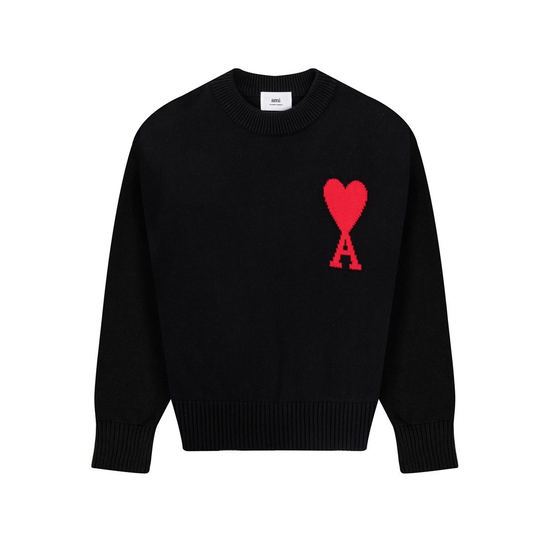 AMI Paris Ami De Coeur Slim-Fit Sweater "Black"