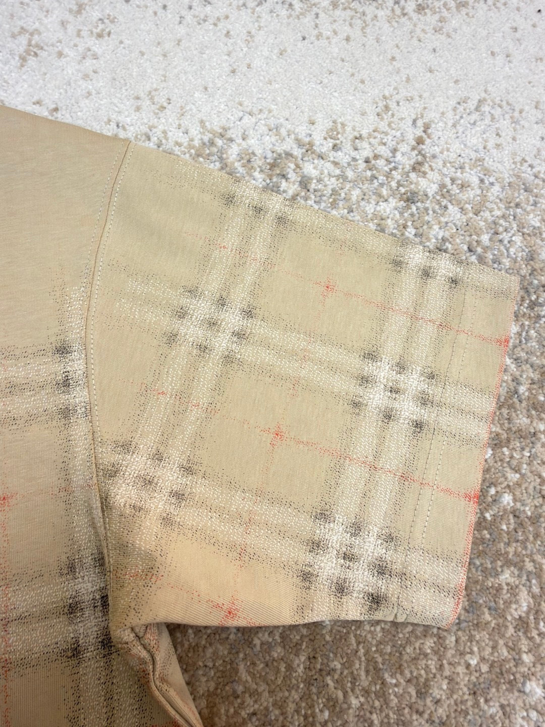 Burberry Gradient Check Cotton T-Shirt "Sand Beige"