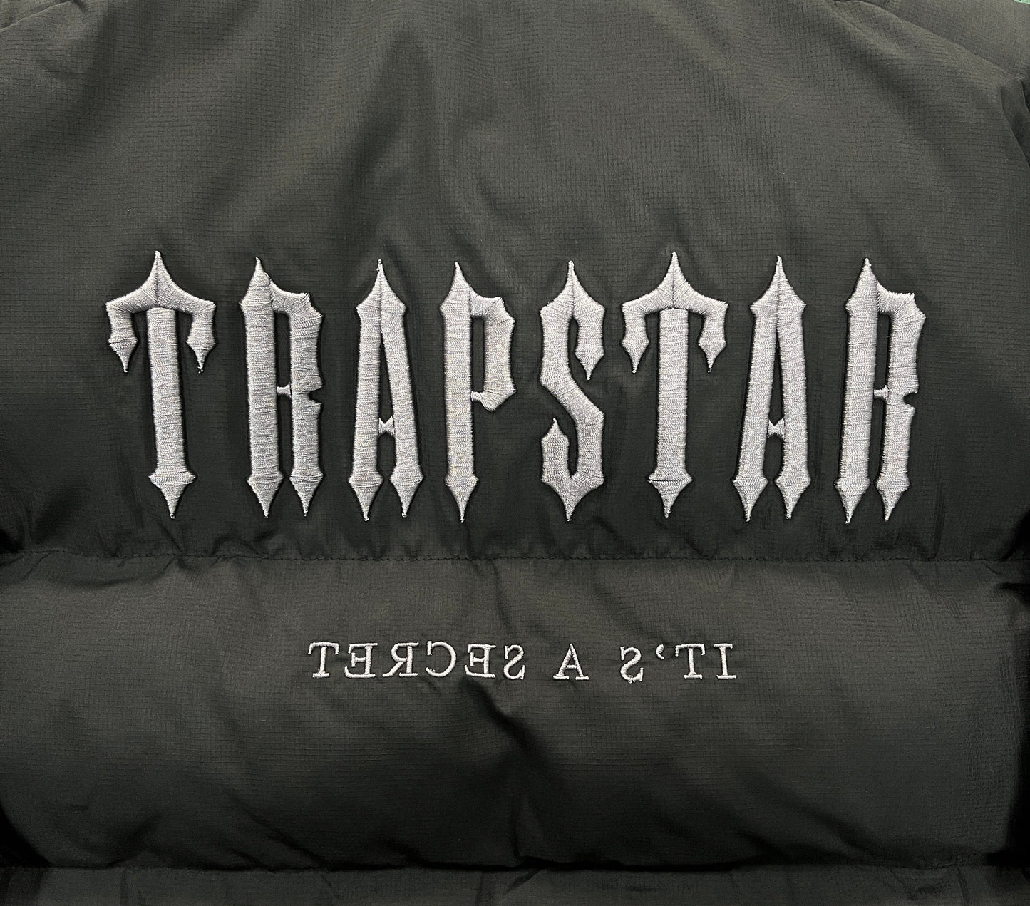 Trapstar Short Decoded Down Jacket "Black-White"