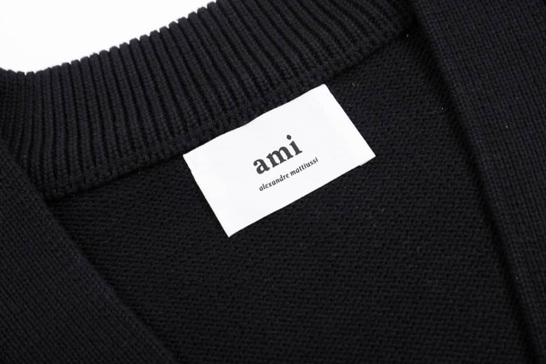 AMI Paris Ami De Coeur Cardigan "Black"