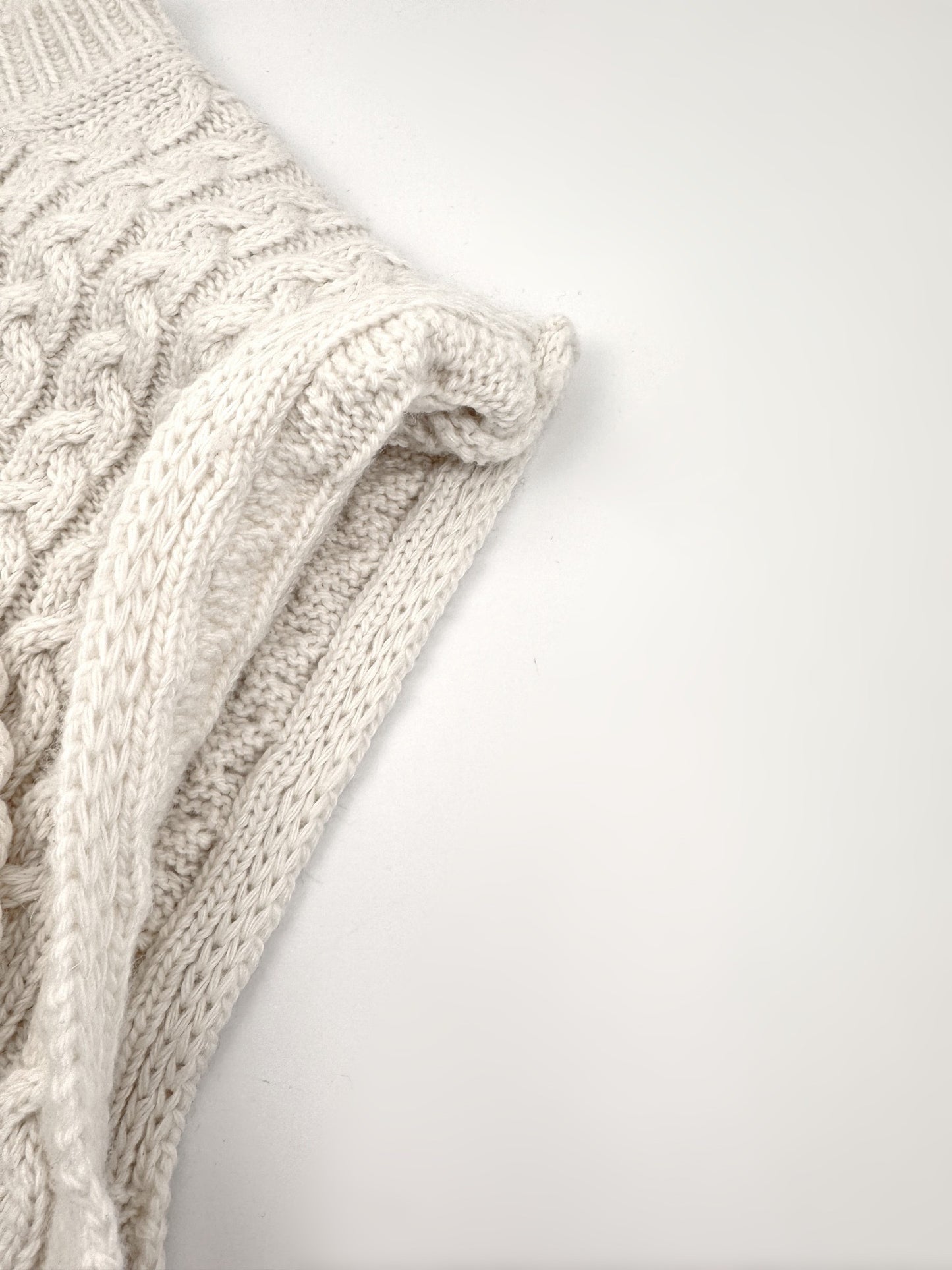 Loewe Anagram Cable-Knit Wool Vest "White"