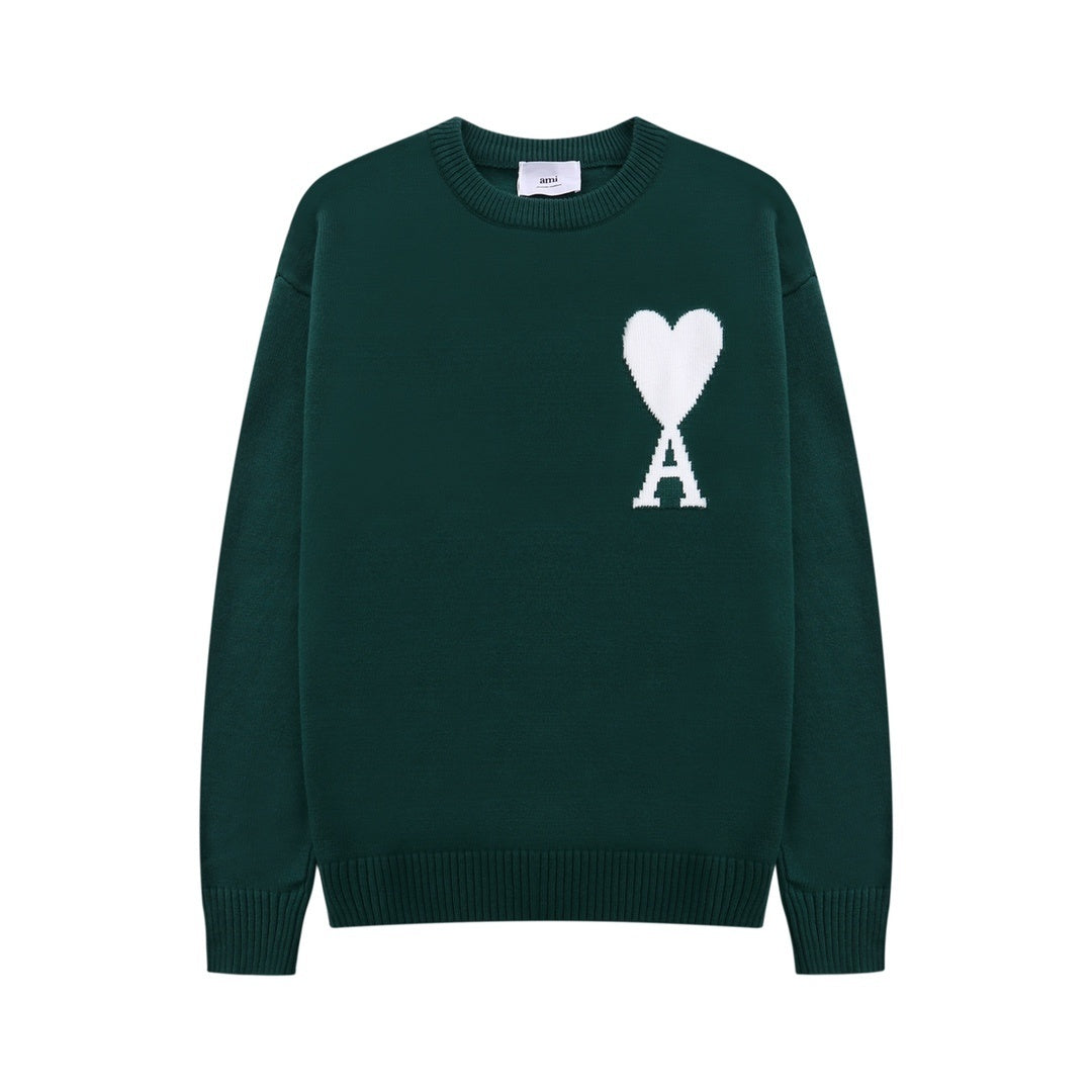 AMI Paris Ami De Coeur Sweater "Dark Green"