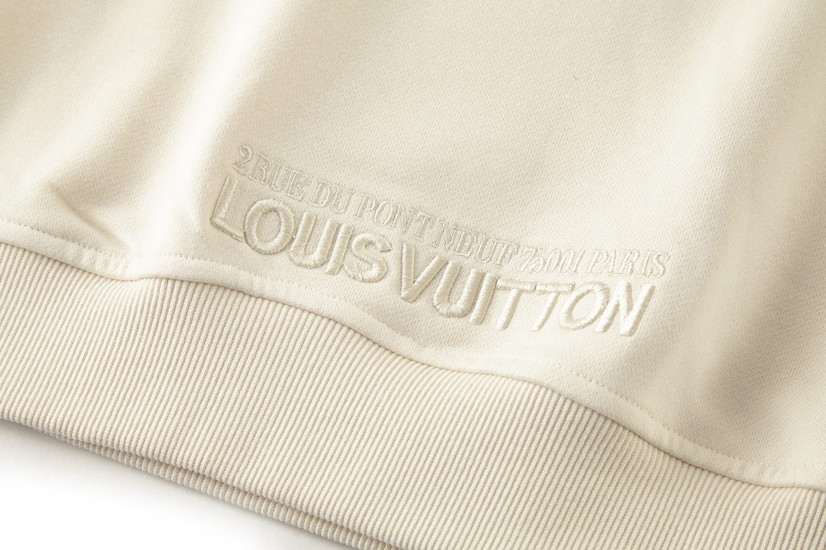 Louis Vuitton Embellished Half Zip Sweatshirt "Light Beige"