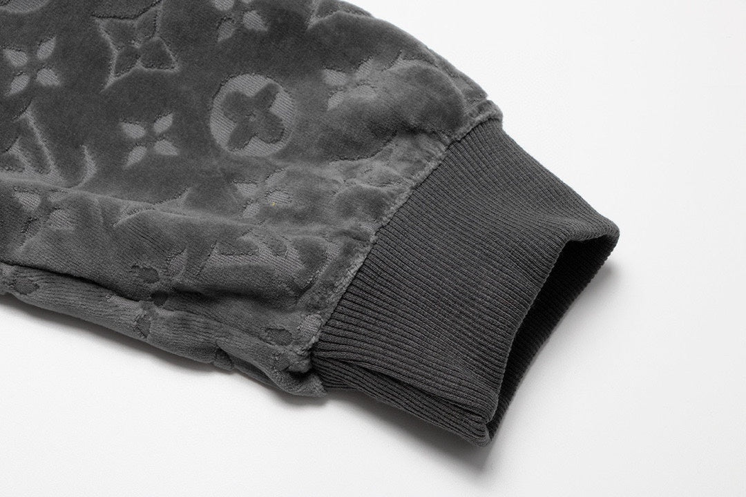 Louis Vuitton Velour Jacquard Hoodie "Grey"