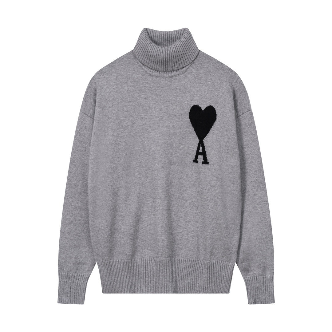 AMI Paris Ami De Coeur Turtleneck Sweater "Grey"