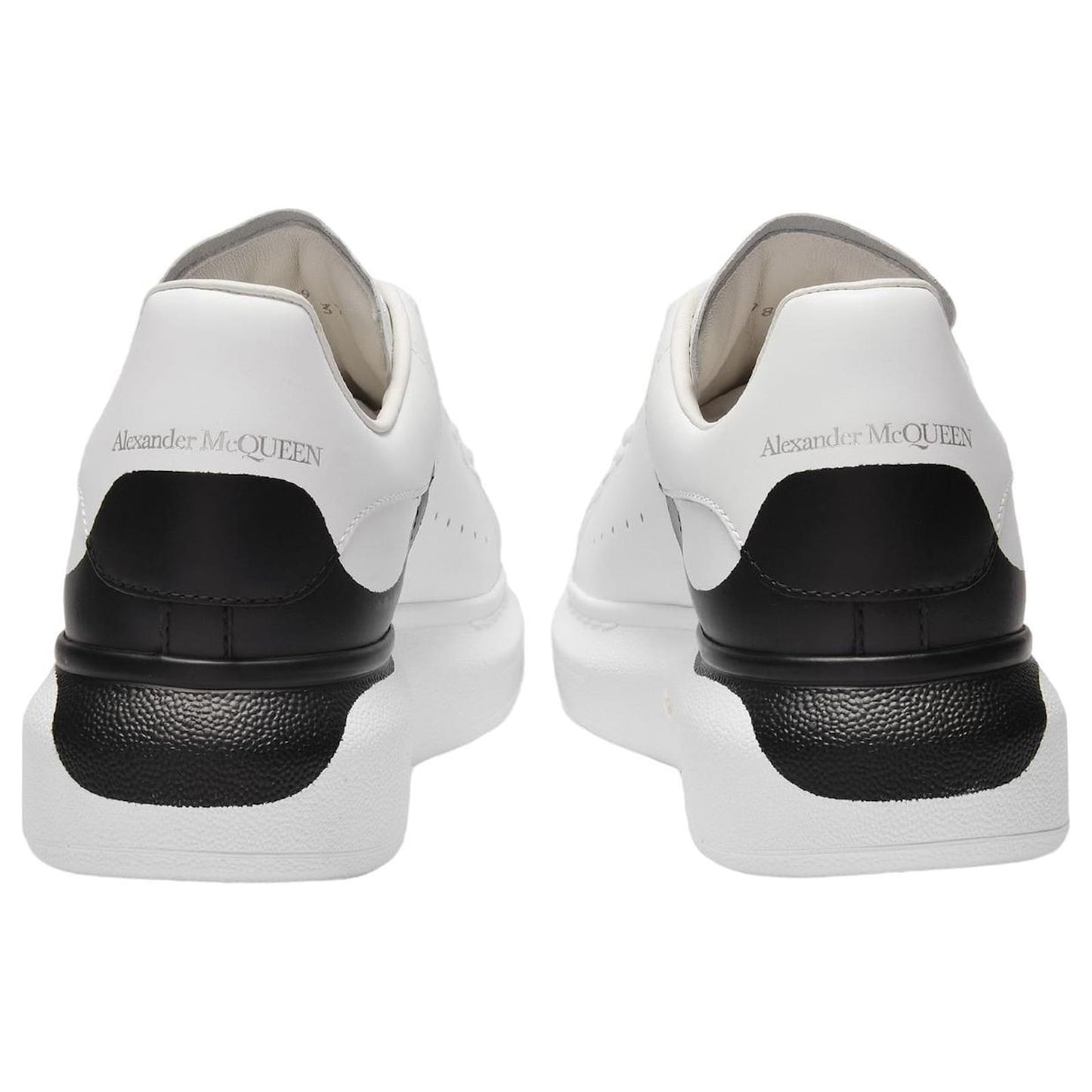 Alexander McQueen Oversized "Drop Heel Counter Print-White-Black"