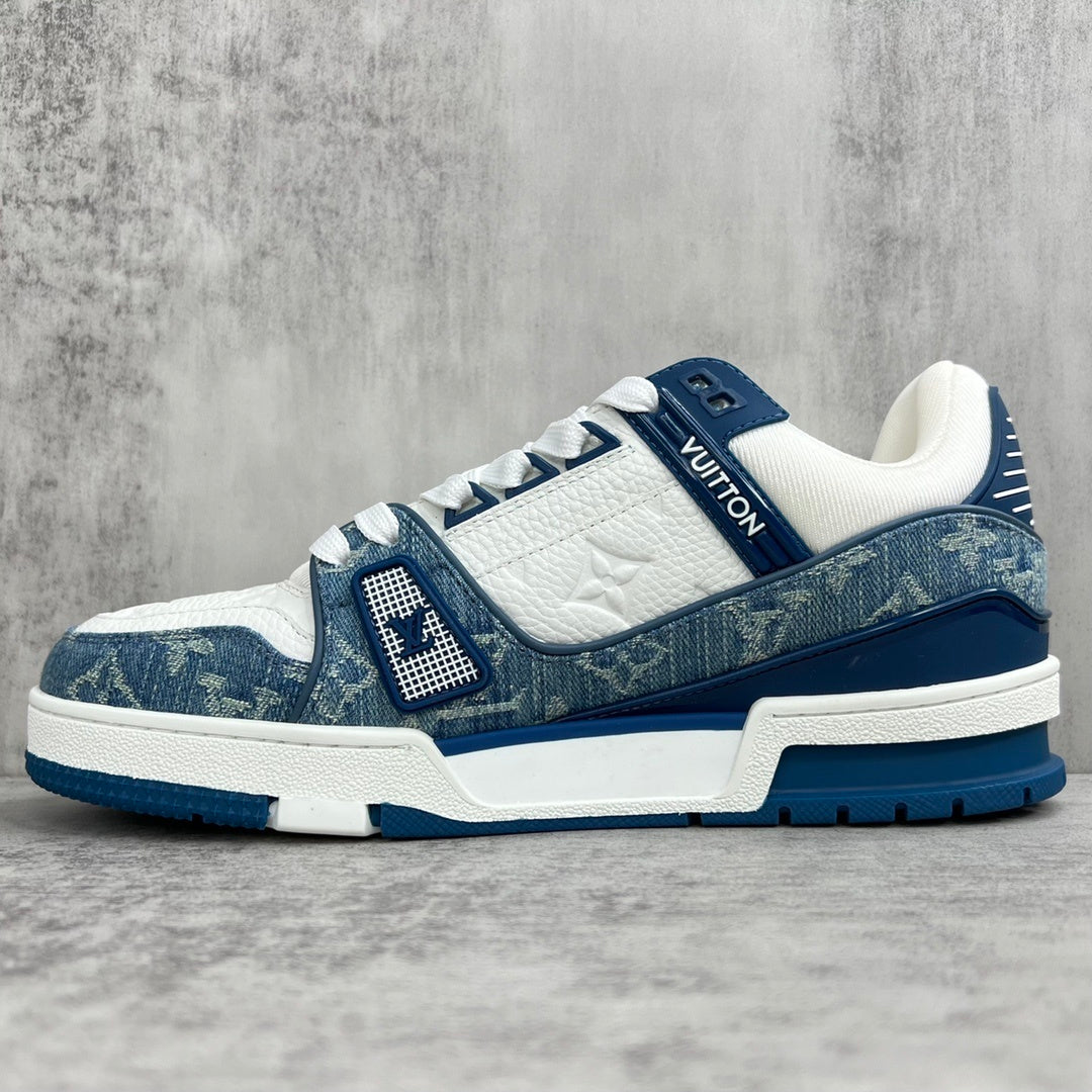 Louis Vuitton Trainers "White-Blue Denim"