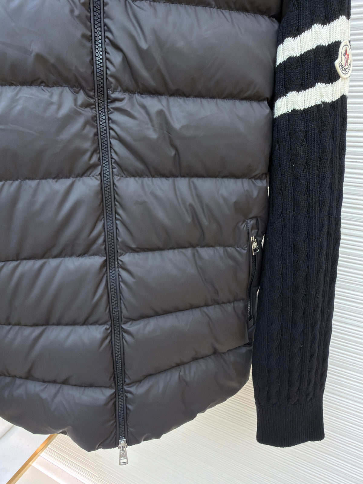 Moncler Padded Wool Zip-up Down Cardigan "Black"