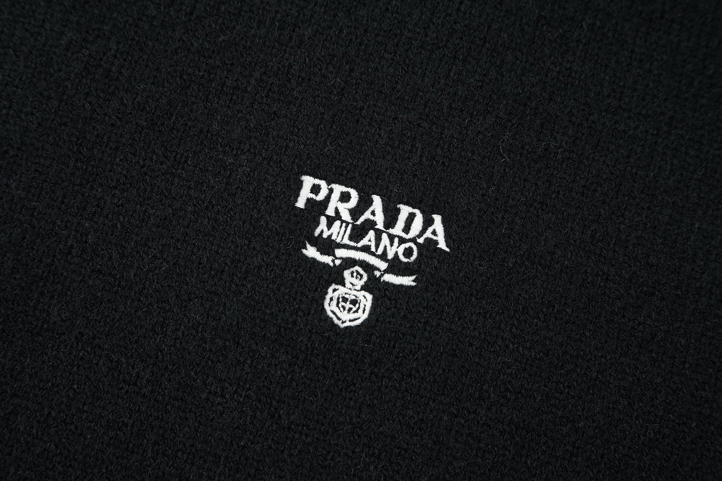 Prada Embroidered Logo Sweater "Black"