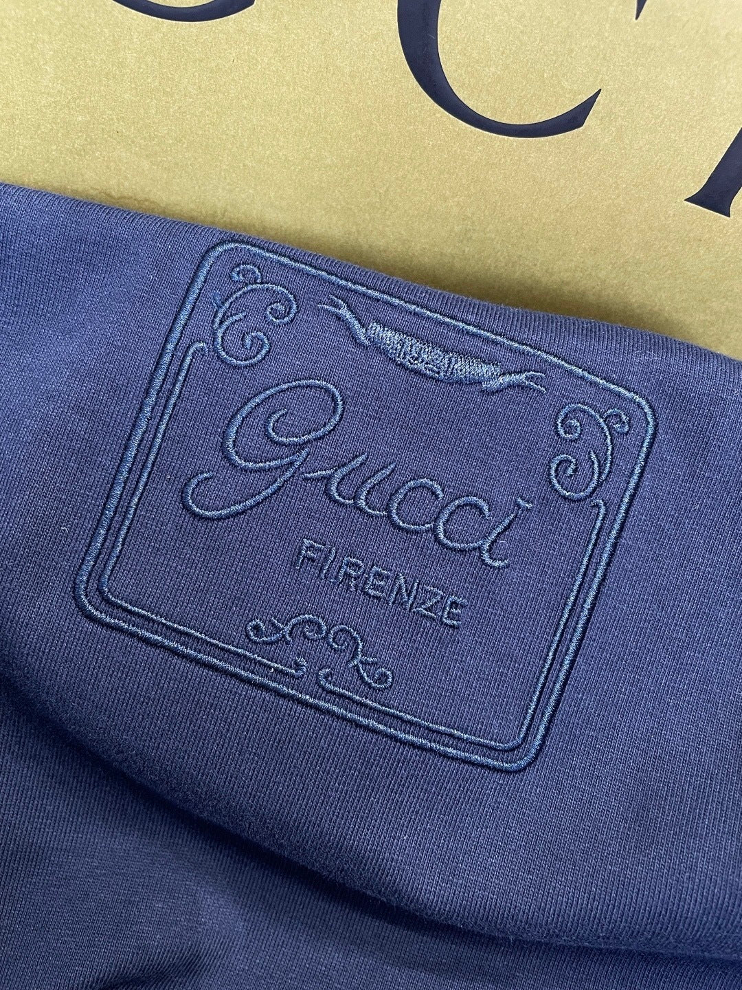 Gucci Cotton Jersey T-Shirt with Embroidery "Navy Blue"