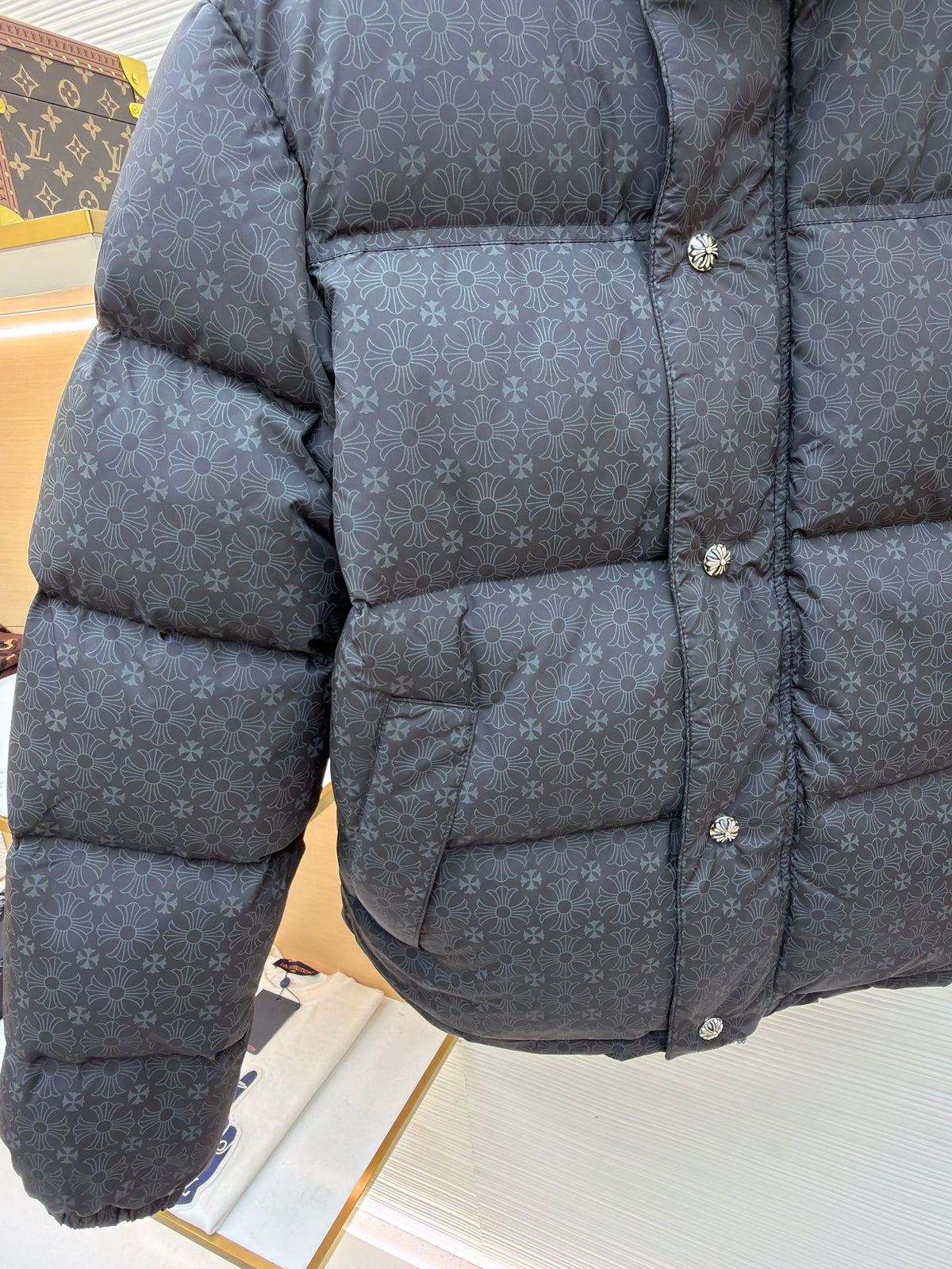 Chrome Hearts Monogram Print Down Puffer Jacket "Charcoal"