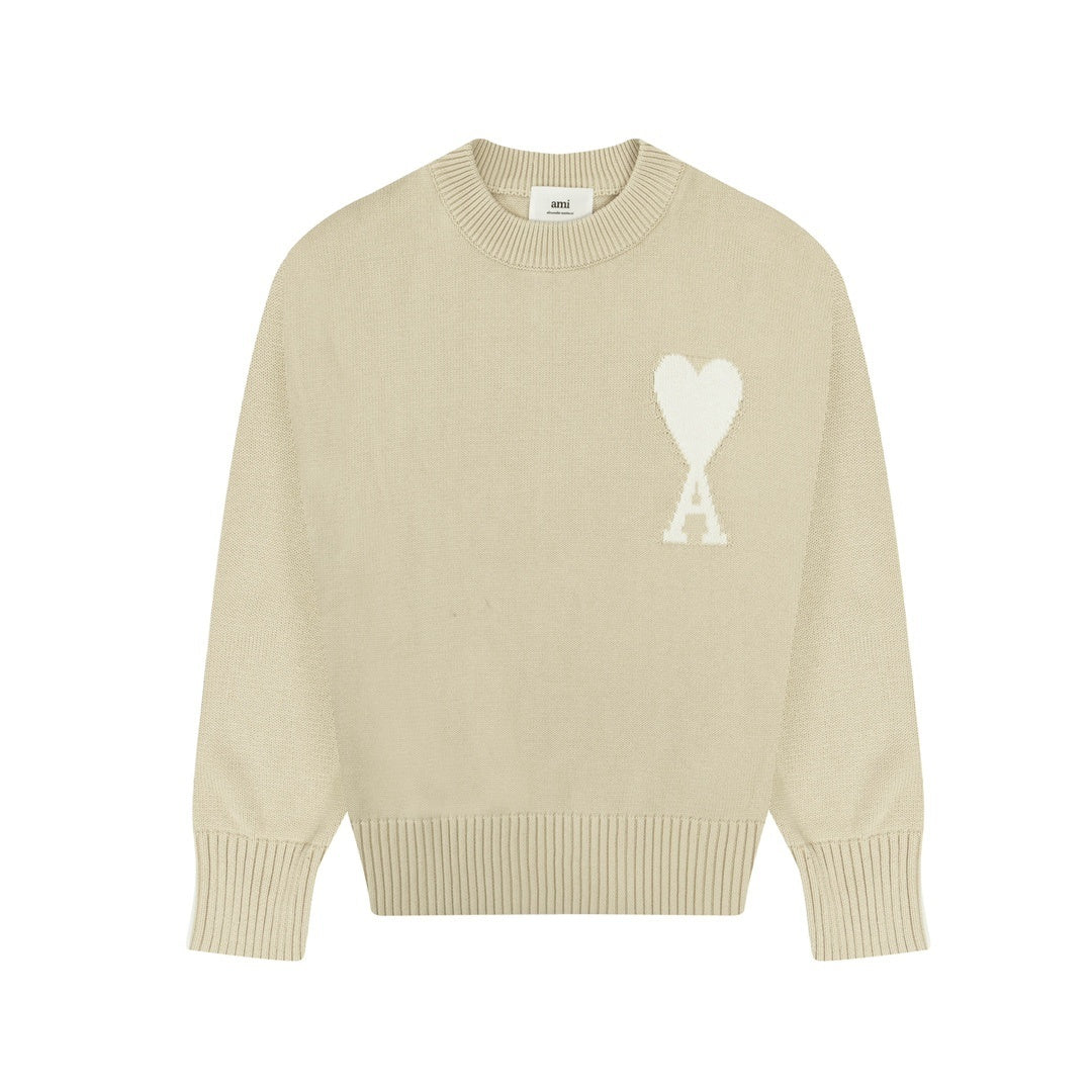 AMI Paris Ami De Coeur Slim-Fit Sweater "Beige"