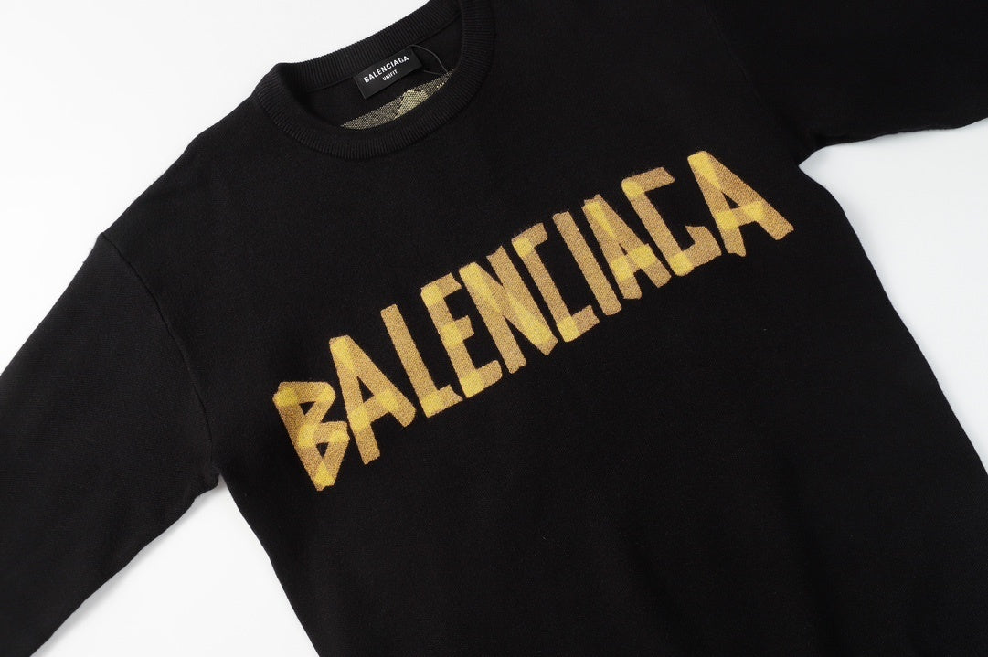 Balenciaga Double Front Sweater "Black-Yellow"
