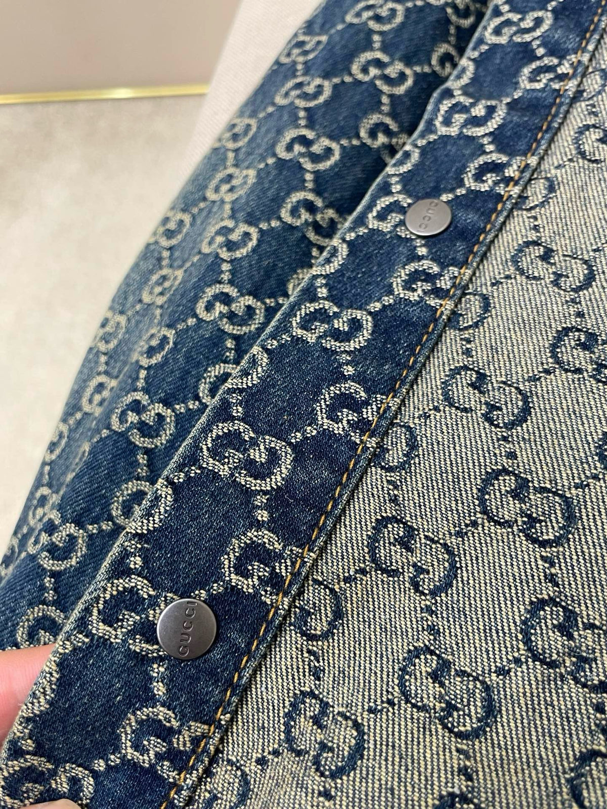 Gucci GG Cotton Denim Jacquard Shirt