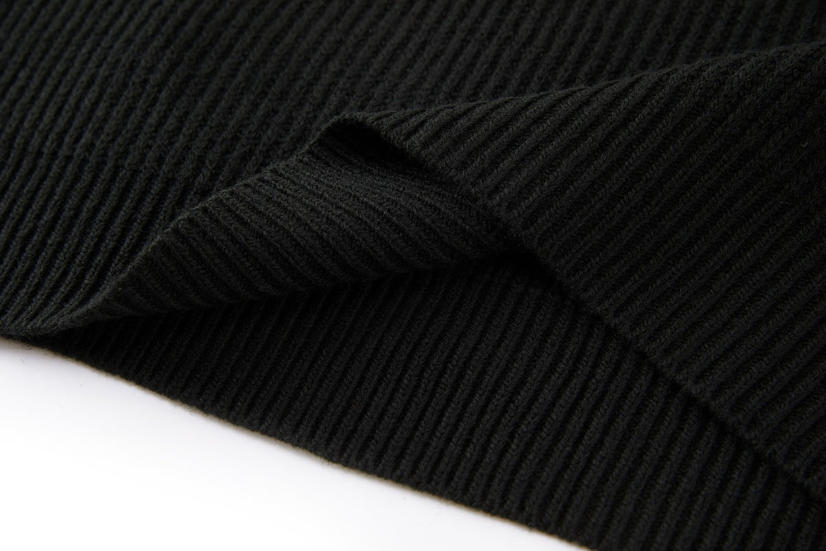 Moncler Logo Rib Wool Turtleneck "Black"