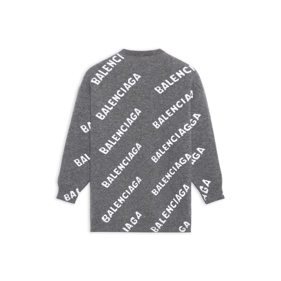 Balenciaga All-Over Logo Sweater "Grey-White"