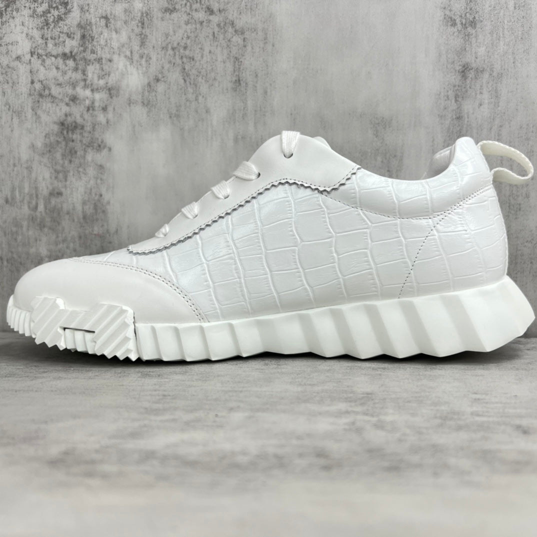 Hermes Bouncing Sneakers "White Crocodile Pattern"