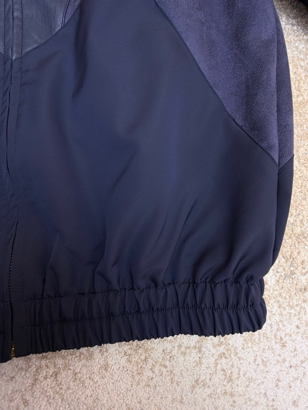 Louis Vuitton Leather Mix Track Top "Dark Navy"
