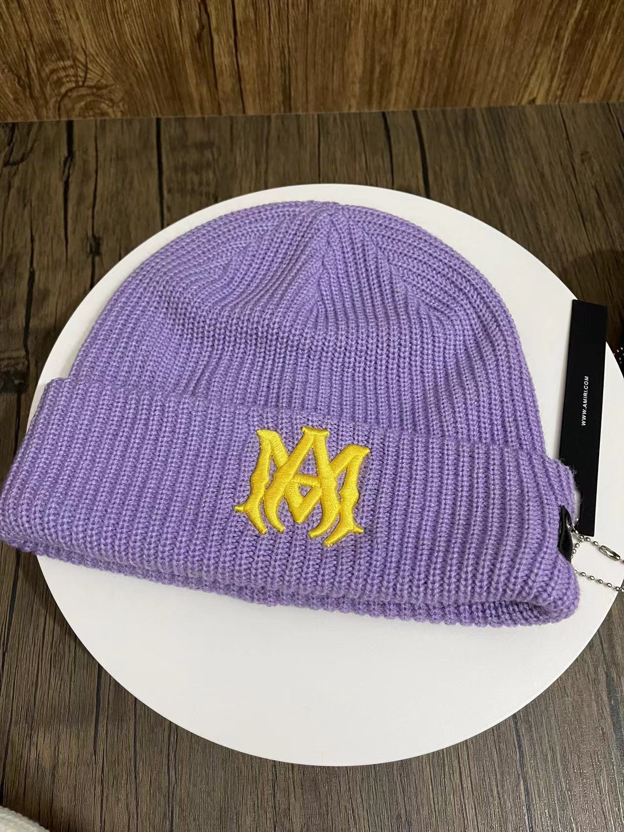 Amiri Wool Beanie "Purple-Yellow"