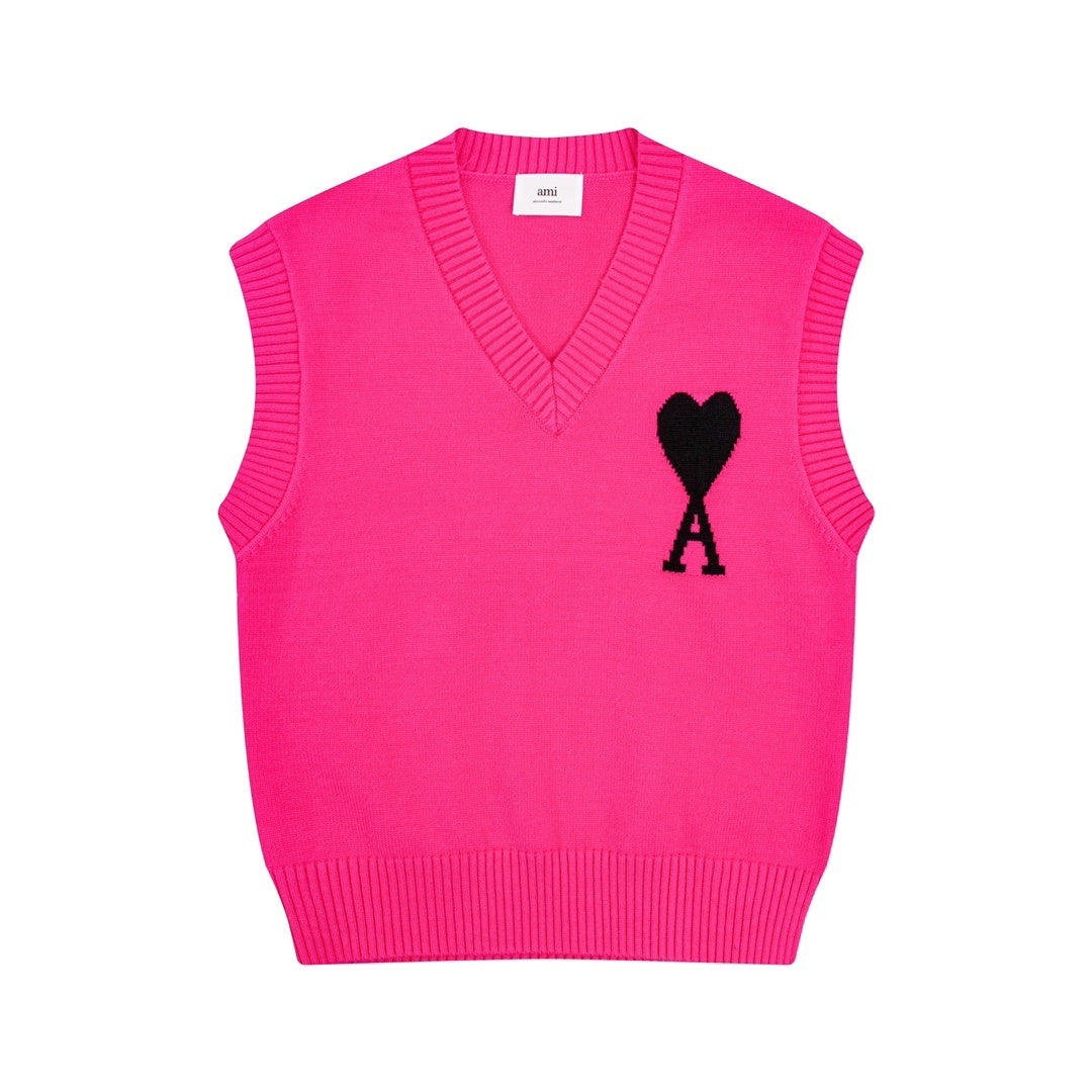 AMI Paris Ami De Coeur Sweater Vest "Pink"