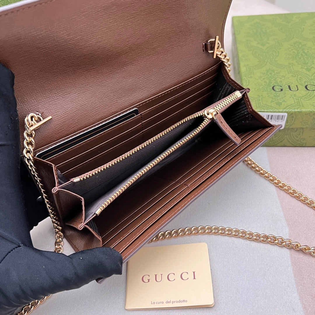 Gucci Jackie 1961 GG Continental Chain Wallet