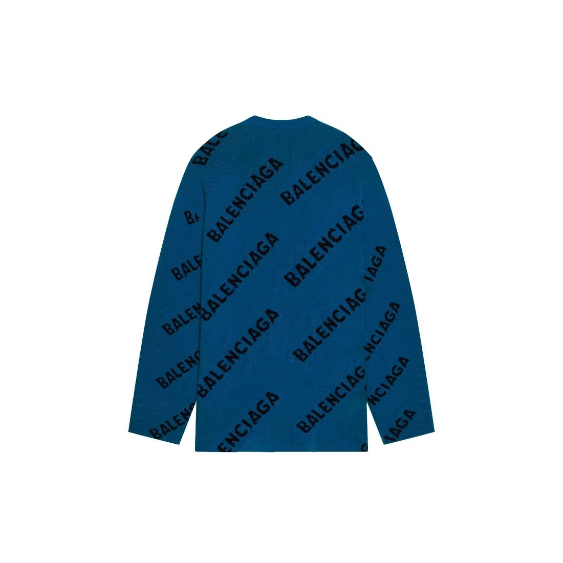 Balenciaga All-Over Logo Sweater "Dark Blue-Black"